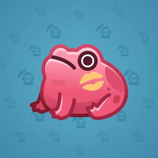 Pink Cranberry frog on a blue backdrop